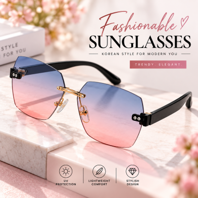 Korean Version Fashionable Square Sunglasses for Women – UV400 Protection & Strong Light Filtering Tawny Lenses, Durable Polycarbonate Frame, Flattering Eyewear for Round & Long Faces